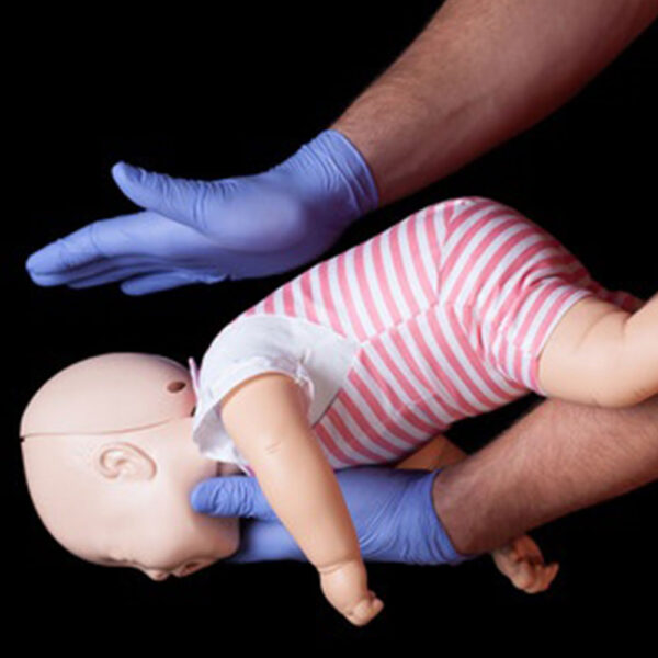 CPR training demonstration on infant