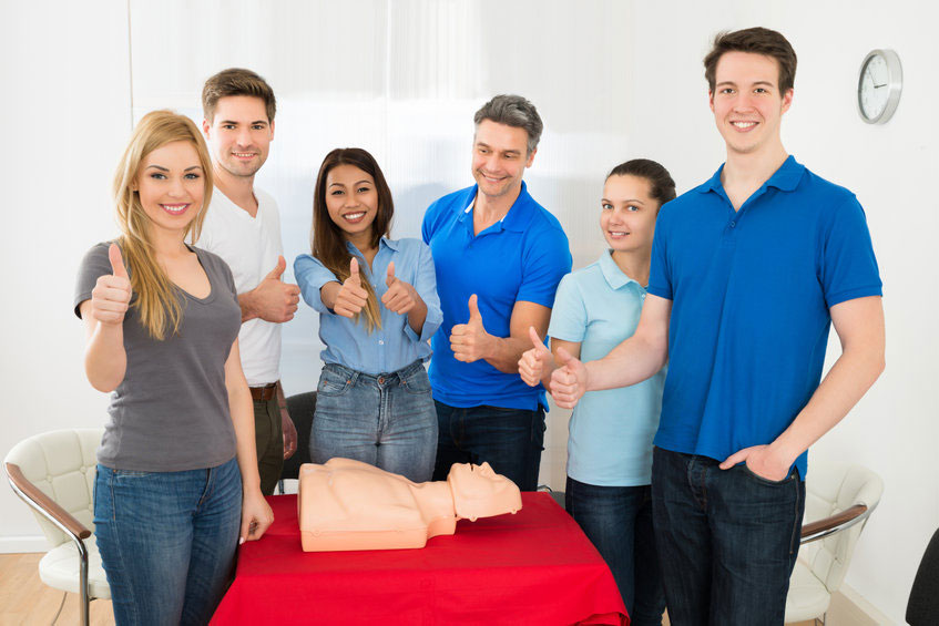 Students taking CPR Course
